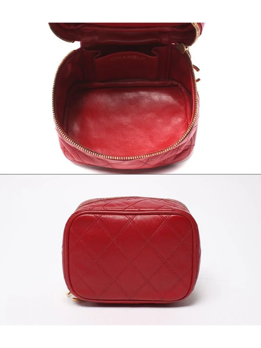 Chanel 2-Way Chain Shoulder Bag Crossbody Vanity Gold